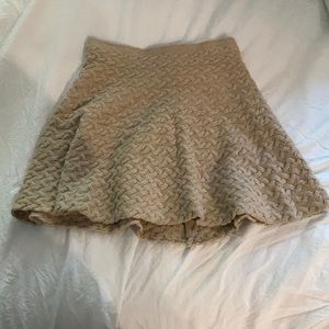 beige knit mini skirt